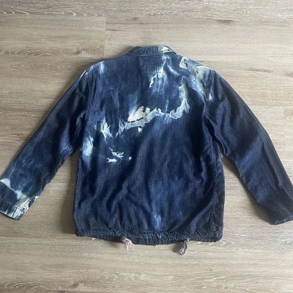 Denim & Supply Tie Dye Blazer Medium Jean Jacket Lightweight Ralph Lauren - Picture 8 of 8